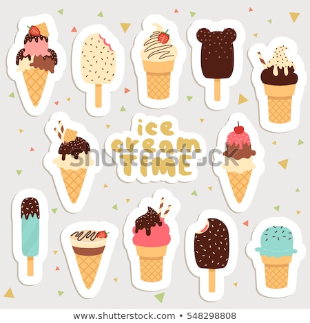 Сток-фото: Ice Cream Stickers Colorful Fun Stickers For Ice Cream