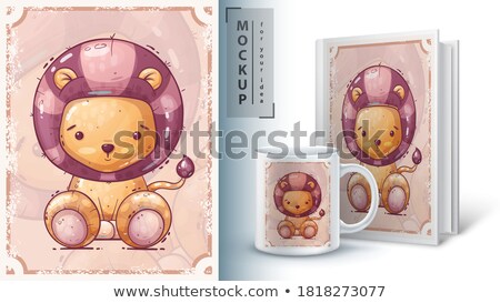 Cute Lion Poster And Merchandising ストックフォト © rwgusev