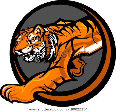 Tiger Mascot Body Prowling Vector Graphic Imagine de stoc © ChromaCo