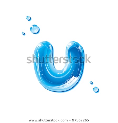 Imagine de stoc: Abc Series - Water Liquid Alphabet - Small Letter U  