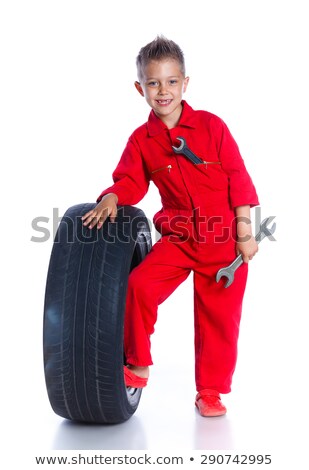 Сток-фото: Young Boy Dressed As A Mechanic