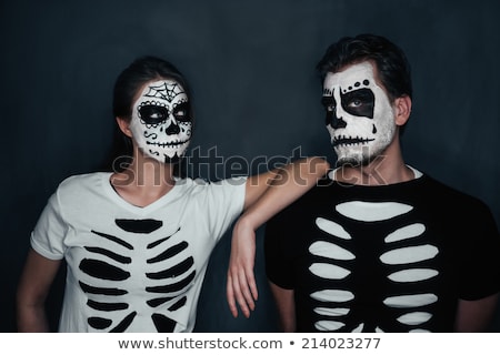 Foto stock: Two Women In Skull Make Up