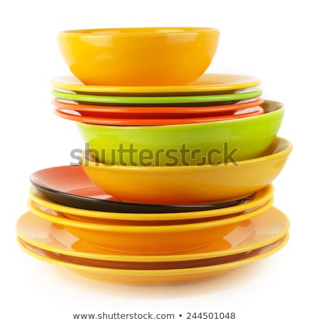 Stok fotoğraf: Stack Of Ceramic Plates