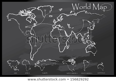 ストックフォト: Blackboard With World Map