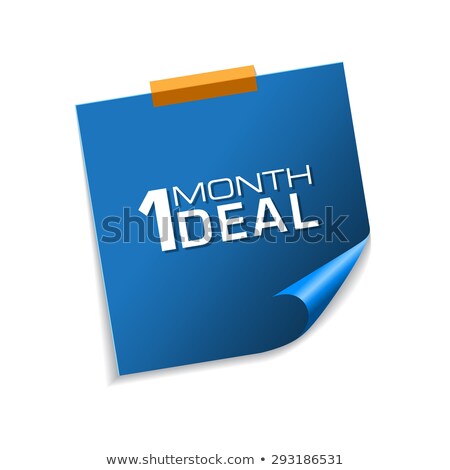 Сток-фото: 1 Month Deal Blue Sticky Notes Vector Icon Design