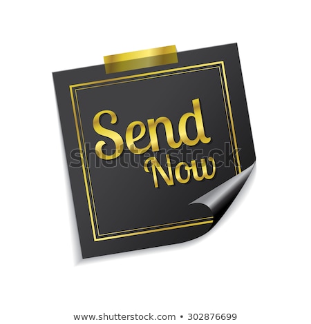 Stockfoto: Send Golden Sticky Notes Vector Icon Design