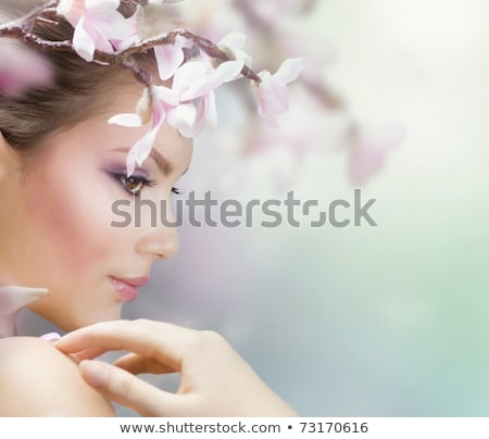Stockfoto: Young Woman In Beauty Concept With Orchid Flower