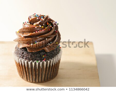 Stock photo: Double Chocolate Cupcake