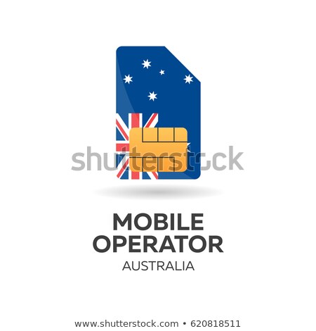 Stok fotoğraf: Australia Mobile Operator Sim Card With Flag Vector Illustration
