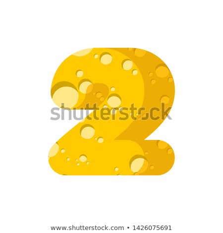 Stockfoto: Figure 2 Cheese Font Numeral Two Of Cheesy Alphabet Dairy Food