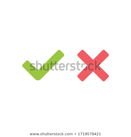 Stockfoto: Tick And Cross Signs Green And Red Checkmark Vector