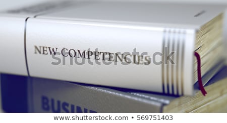 Foto stock: New Competencies Concept Book Title 3d