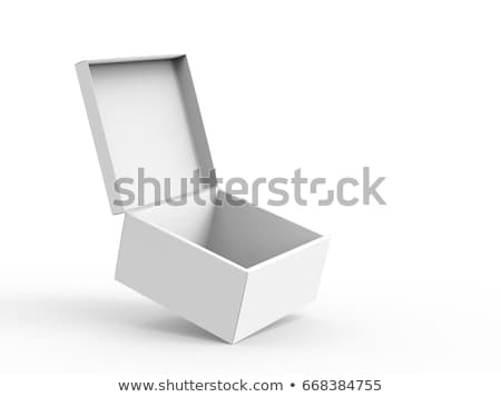 Stock foto: Opened White Carton Box 3d Rendering