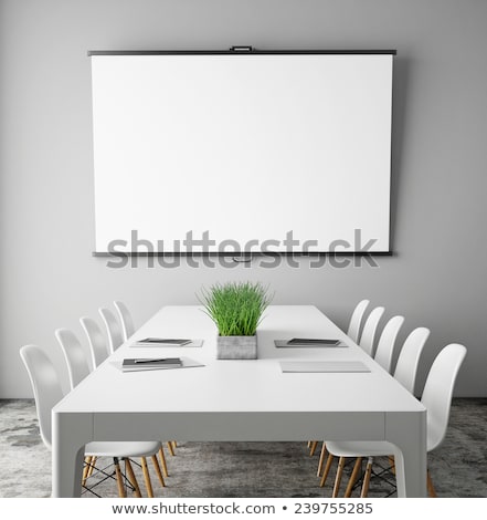 Stock fotó: Blank Black Board In Modern Conference Room 3d Rendering