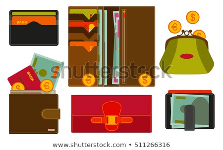 Stylish Male Leather Wallet Isolated Icon Stock fotó © klerik78