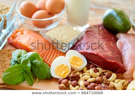 Foto stock: Limentos · ricos · en · proteínas