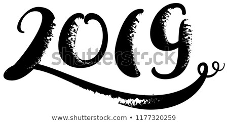 Zdjęcia stock: 2019 New Year Calendar Text Number Puffy Tail