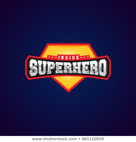 Foto stock: Cartoon Super Hero With A Banner