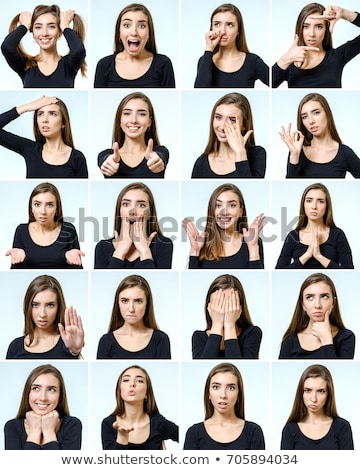 Stok fotoğraf: Woman And Different Facial Expressions