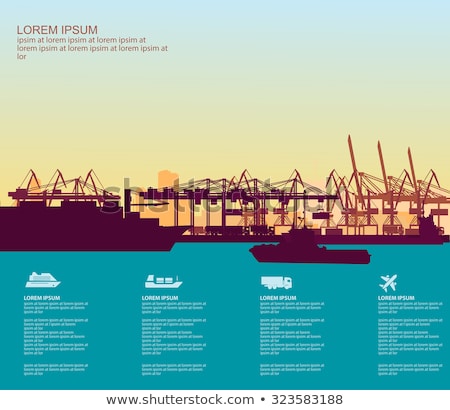 Stockfoto: Sea Port Colorful Icons Set