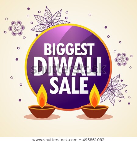 Stok fotoğraf: Happy Diwali Mega Sale Banner With Diya Decoration