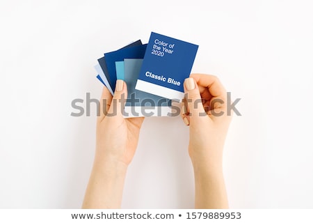 Stockfoto: Woman Holding A Selection Of Colour Samples