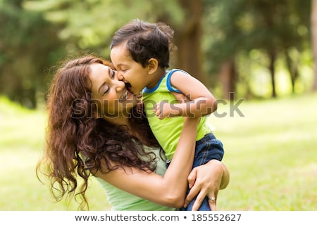 Сток-фото: Indian Mother And Baby Smiling