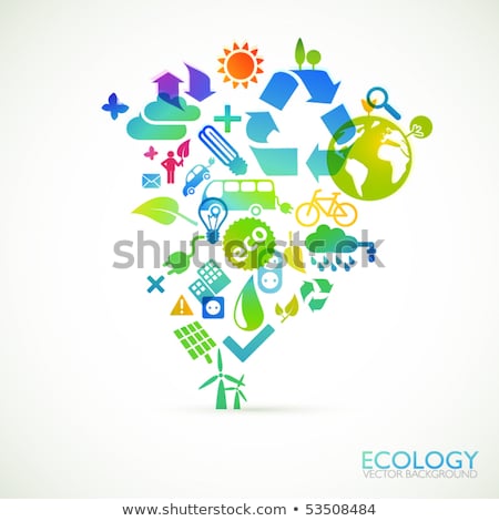 Energy Saving Bulb Green Map Illustration Foto stock © radoma