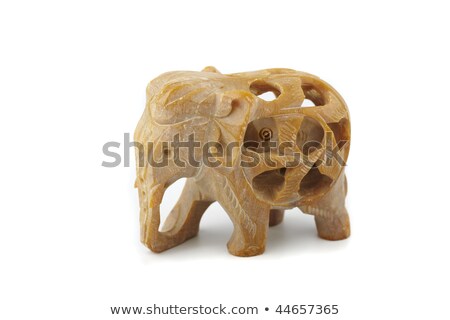 Foto stock: Scultura · em · madeira · de · rosto · asiático