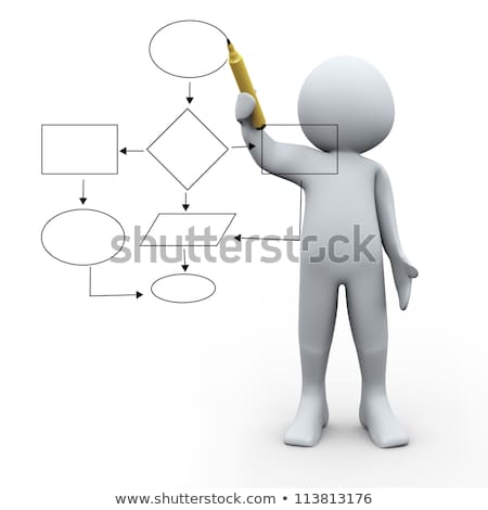 3d Man With Strategy Flow Chart Diagram Stock photo © Ribah