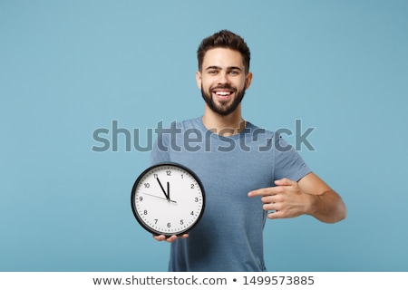 Stock foto: Ann, · der · eine · Uhr · zeigt