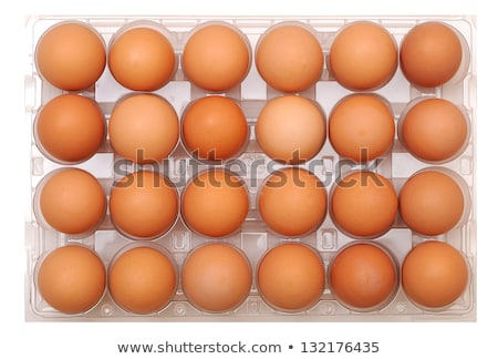 Сток-фото: Twenty Four Of White And Brown Eggs In The Box