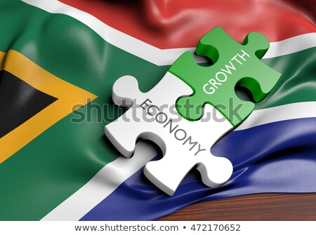 Stock fotó: South Africa And South Africa Flags In Puzzle