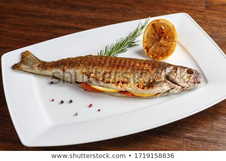 Stock fotó: The Trout Baked With Vegetables