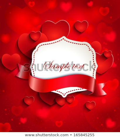 Сток-фото: Red Origami Hearts Elegant Valentines Day Background