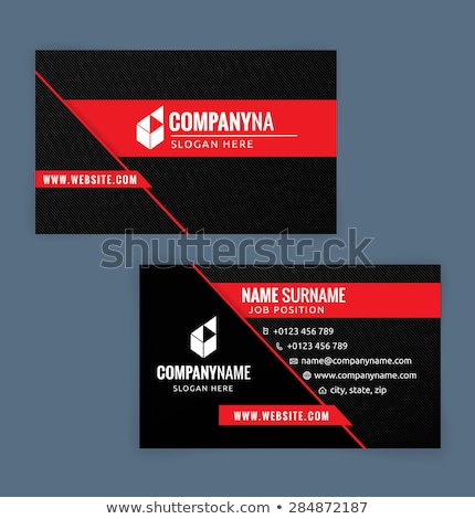Stockfoto: Business Card Template With Blue Circle Logo