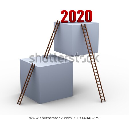 Сток-фото: 3d Boxes And Ladders 2020