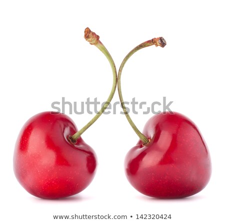 Stock foto: Two Heart Shaped Cherry Berries