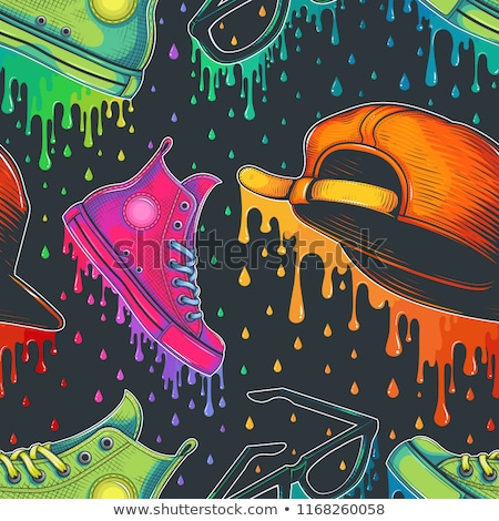 ストックフォト: Sneakers Shoes Seamless Pattern