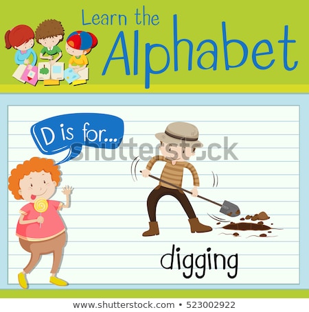 Stockfoto: Flashcard Letter D Is For Digging