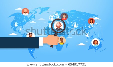 Zdjęcia stock: Persons Hand With Magnifying Glass Over Female Candidate