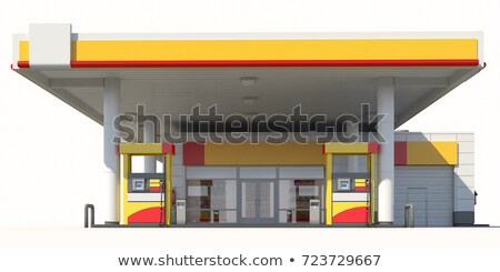 Сток-фото: Modern White Gas Station 3d Rendering