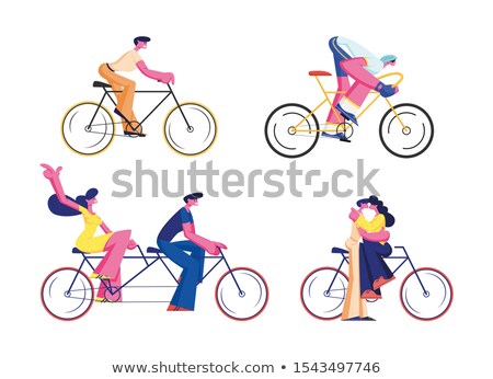 Zdjęcia stock: Couple Wearing Cycle Helmets Kissing