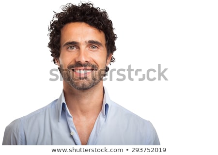 Foto stock: Portrait Of A Young Man With Curly Hair