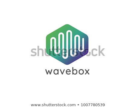 Foto stock: Abstract Hexagonal Box Cube With Audio Wave For Business Apps Technology Or Data Logo Icon Symbo