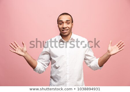 [[stock_photo]]: Half Face Portrait Of A Happy Young Afro American Man