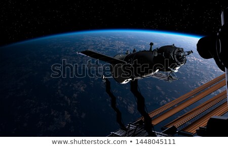 Stock foto: Spacecraft And Spacestation At The Earth Orbit