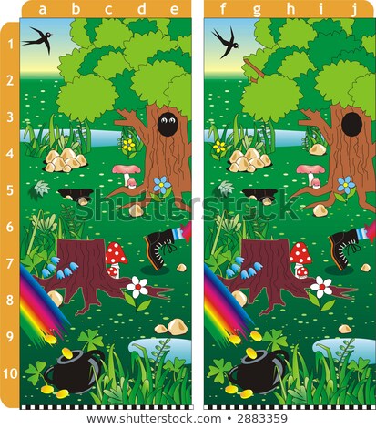St Patricks Day Find The Differences Visual Puzzle Imagine de stoc © ratselmeister