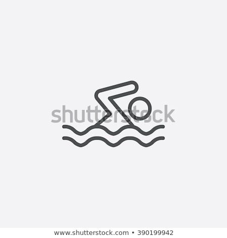 Stock photo: Swimmer Line Icon