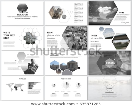 Foto stock: Vector Minimalist Infographic Report Template With Hexagons